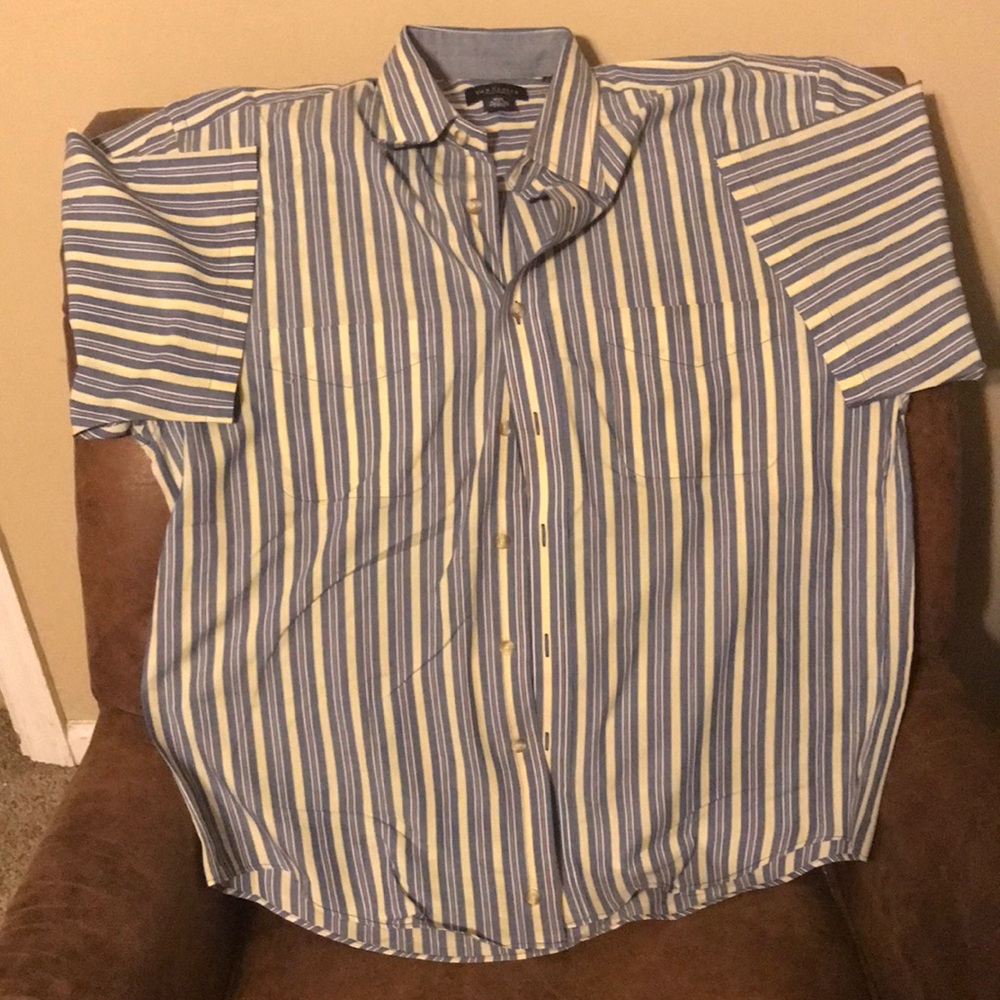 MEN 15-15 AN HEUSEN SHIRT WRINKLE FREE BUTTON UP W/ DOUBLE CHEST POCKET